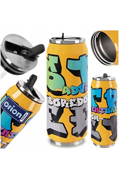 Orionis Cană termoizolantă tip doză 500 ml ORION, cu model colorat, din oțel ...