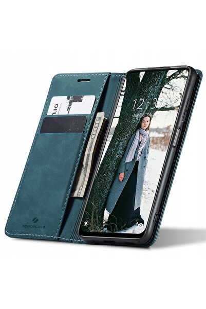 spacecase Husă tip portofel din piele pentru Redmi Note 11/11S + sticlă