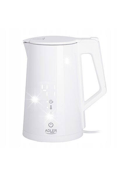 adler Fierbător electric fără fir, metalic, 1,7L, Strix, cu reglare a tempera...