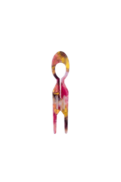 Charmist Kemik Saç Topuz Tokası 11 cm Pembe Mermer