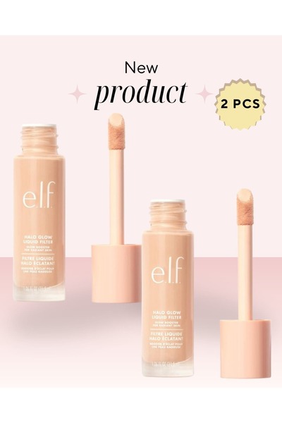 e.l.f cosmetic فلتر سائل هالو جلو - عبوة واحدة تحتوي على قطعتين