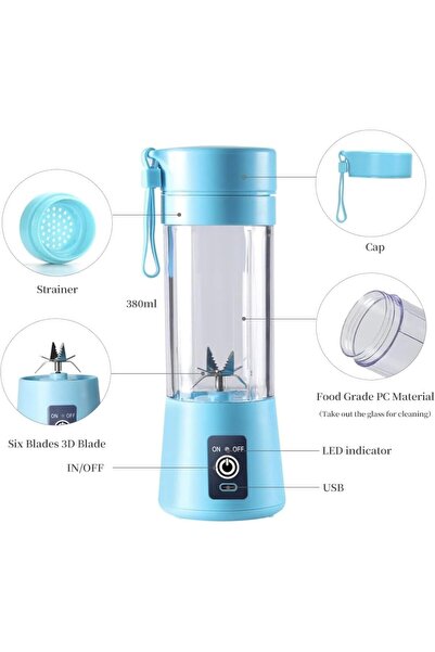 PWR Portable Blender with USB Charging, 380ml, 6 Blade Design, LED Indicator,...