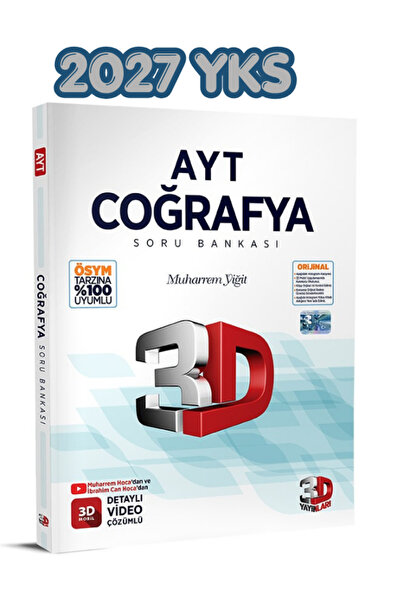 3D Yayınları AYT Coğrafya Soru Bankası 2027 YKS