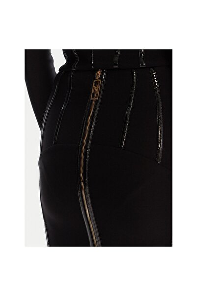 Elisabetta Franchi Fustă creion de damă GO12457E2 Negru