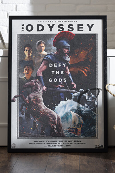 Duvarda The Odyssey Siyah Ahşap Çerçeveli Poster, Dekoratif Film Duvar Tablosu