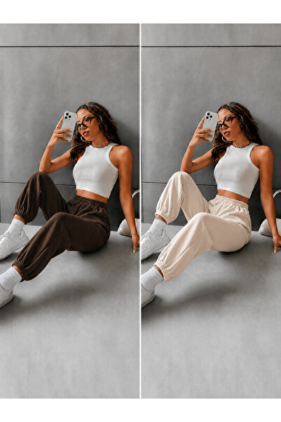ZİYMO 2-Piece Women's Elastic Waist Trackpants