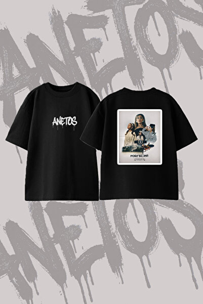 Anetos Ariana Grande Positions_16 Design Back Printed Cotton Black Oversize T...