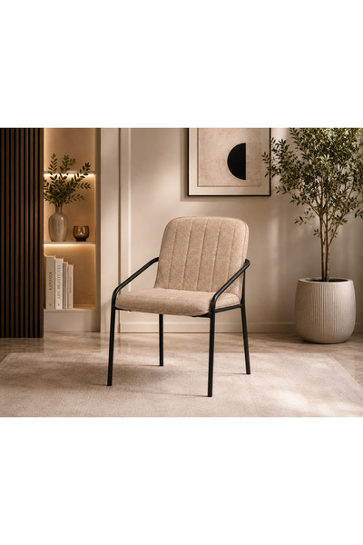 N.zone Modern Luxury Dining Chair with Fabric Upholstery and Sturdy Metal Leg...