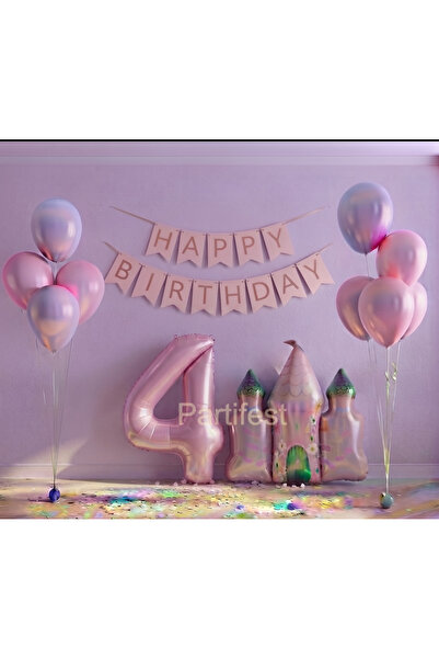 Partifest Prenses Şato Konsept Doğum Günü Seti - Pastel Renkli Balon ve Şato ...