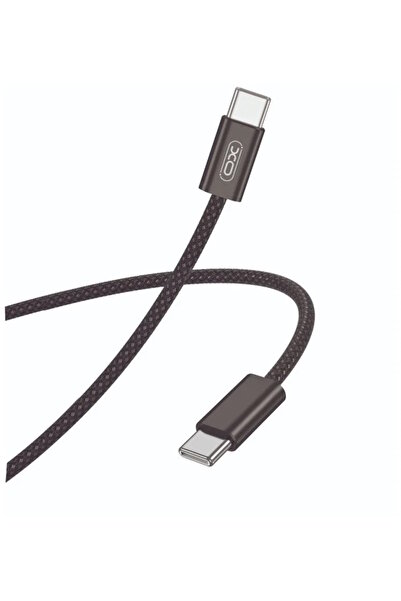 OEM XO - Καλώδιο Φόρτισης Braided USB-C σε USB-C 1,0m 60W - Μαύρο
