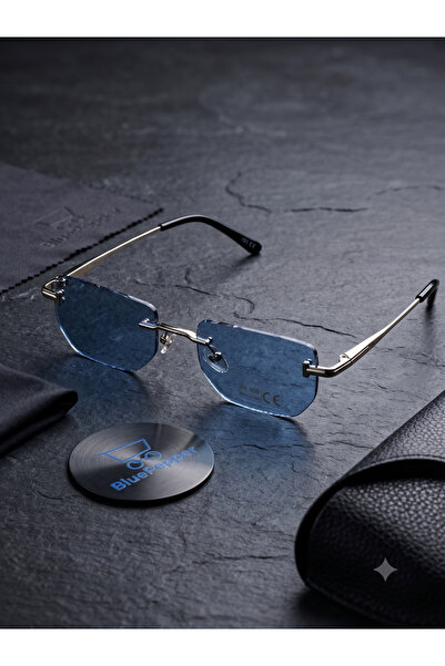 BluePepper Frameless T-Detail Rectangular Sunglasses Unisex Model New Season ...