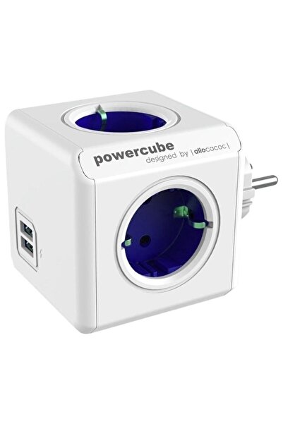 OEM Allocacoc® PowerCube |Original USB| Πολύπριζο 4 θέσεων & 2 USB - Μπλε - 1...