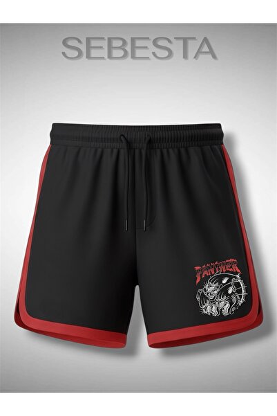 Sebesta Fashion Panther Printed Premium Jersey Ribbed Sports Shorts