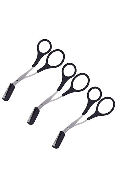 YUPY ® 3-piece eyebrow styling set, scissors with integrated comb, black
