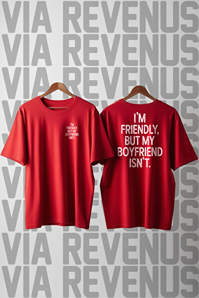 Vordevia I'M Friendly, but My Boyfriend Is Not. Printed Loose Fit 100% Cotton...