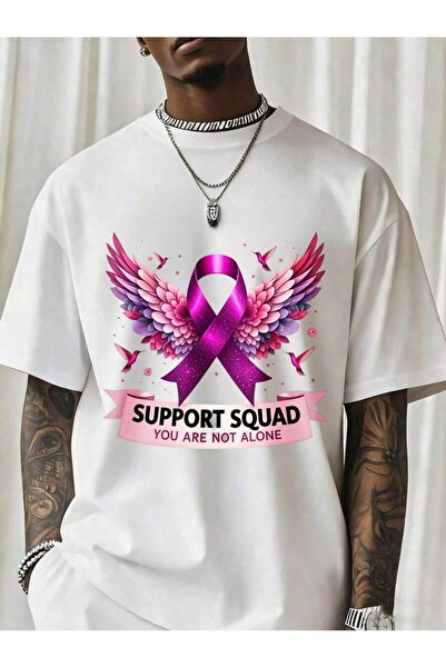 NOURAM Support Squad Breast Awareness Shirt Pink Ribbon Wings Design You Not ...