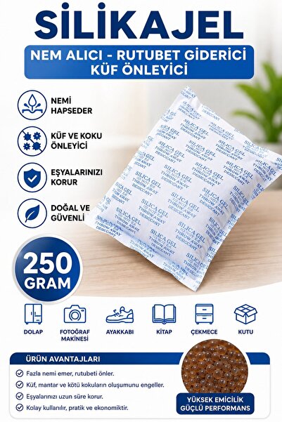Hobialem 250 Gr Silikajel Nem Alıcı Rutubet Giderici Küf Önleyici Silika Jel ...
