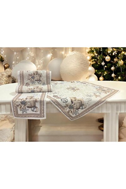 Linea Home ΧΡΙΣΤΟΥΓΕΝΝΙΑΤΙΚΟ ΣΕΤ ΙΣΠΑΝΙΚΟΥ ΥΦΑΣΜΑΤΙΝΟΥ ΥΠΟΣΤΡΟΦΗΣ ΚΕΡΙΟΥ ΧΡΥΣ...