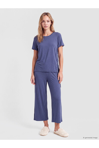LC Waikiki Alita city women's capri pajama set with oval collar - the alita c...