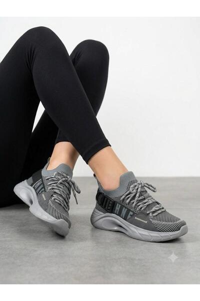Lütfi Women's Gray Sneaker Daily Orthopedic Ultra Light Sole Walking Sports S...