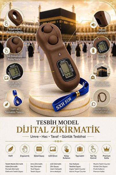 Altınoluk Haremia Yeni Nesil Boyun Asmalı Tesbih Model Zikirmatik Dijital Zik...