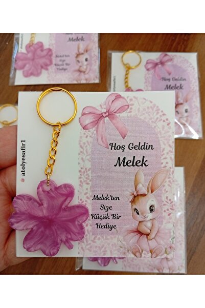 sevgiliatolyemm mutluluk getirmesi dileğiyle Rabbit Themed Card Clover Keycha...