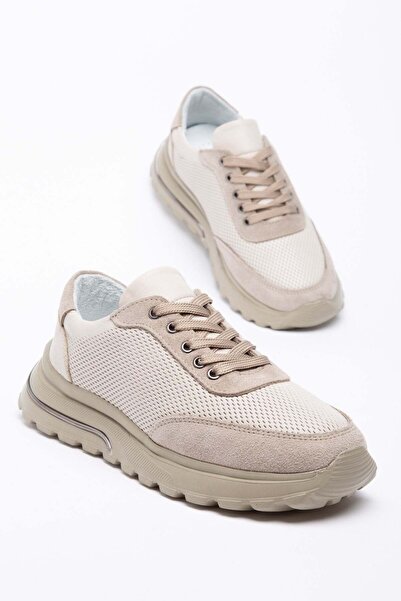 Dilimler Ayakkabı Genuine Leather Women's Casual Sports Shoes Beige Faylon So...