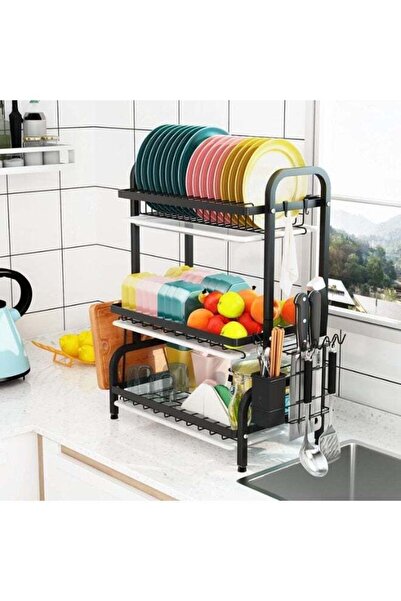 DubaiGallery Multi-Functional Kitchen Drying Rack Stand, Large Capacity 3-Lev...