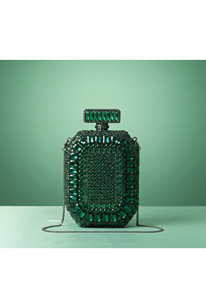 Svarn Atelier Elixir Emerald Crystal Clutch Bag Rhinestone Bag