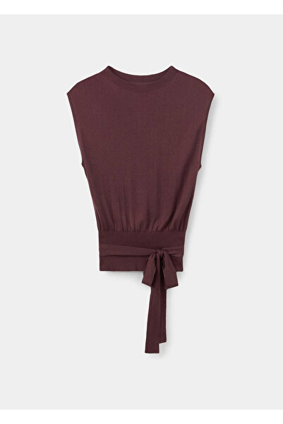 MANGO Woman Kemerli triko yelek