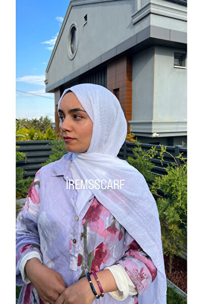 Genel Markalar İREMSSCARF BEYAZ RENK BÜRÜMCÜK ŞAL (İNCE YAPILI)