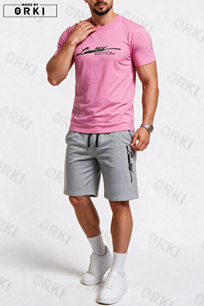EFFRENATU Limited Edition Printed Cotton Fabric Unisex T-Shirt-Grey Shorts Set