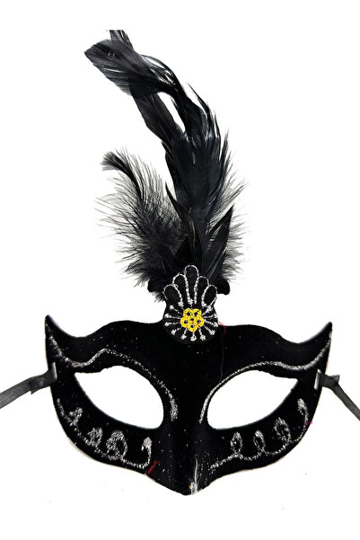 Lovesta Home Black Feather Suede Party Mask