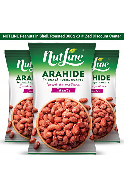 Nutline Arahide în coajă, prăjite, 300g x3