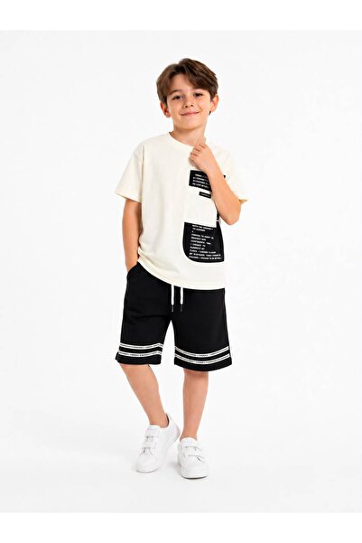 Street Style Baskılı Erkek Çocuk Şortlu Takım