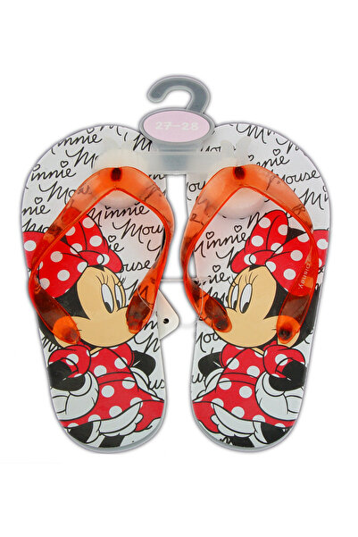 Disney Minnie Șlapi albi ușori cu inserție moale, realizați din spumă EVA și PVC