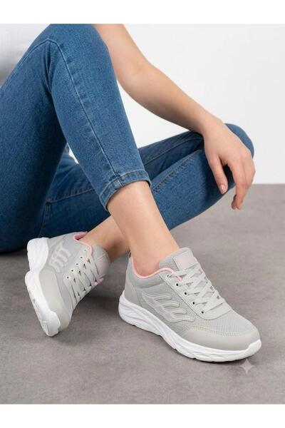Lütfi Women's Gray Sneaker Ultra Light Orthopedic Sole Walking Shoes