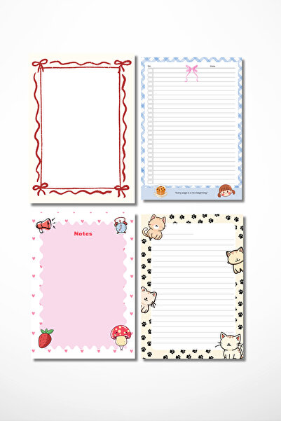 pnkycrco A6 Boyutunda 4'lü Not Kağıdı Bloknot Notepad To do List Planlayıcı |...
