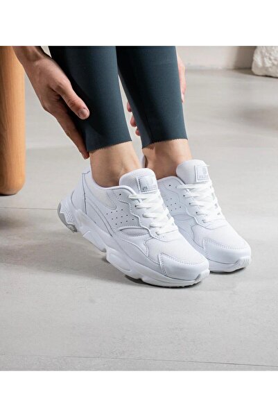 Lütfi Women's White Sneaker Ultra Light Orthopedic Sole Walking Shoes