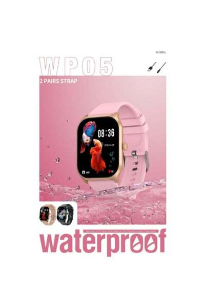 TELZEAL WP05 Waterproof Smartwatch with Full-Touch Display, Dual Strap Set (2...