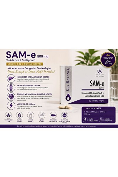 Keybalance Key Balance SAM-e 500 mg – S-Adenozil Metiyonin İçeren Takviye Edi...