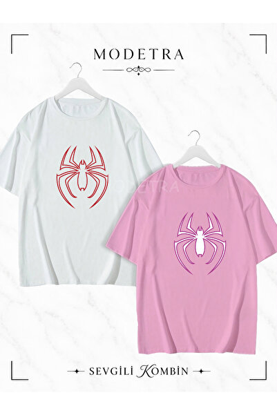 Modetra Women's Men's Spider Design Medium Front Printed Lover Couple Combina...