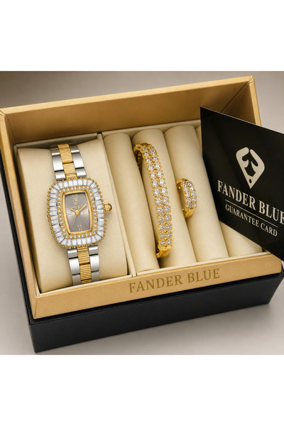 FANDER BLUE Fender Blue Women's Premium 3-Piece Set – Gold and Silver Duo wit...