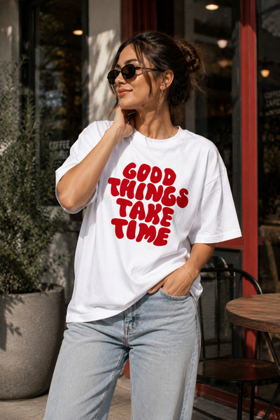 Rubonia Γυναικείο μπλουζάκι με στάμπα oversized, άνετη εφαρμογή, καθημερινό, ...