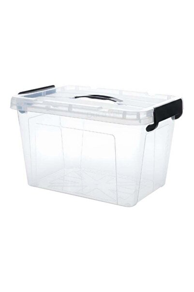 Duravel 25L Clear Plastic Storage Box–Large Stackable & Lockable Organizer Co...