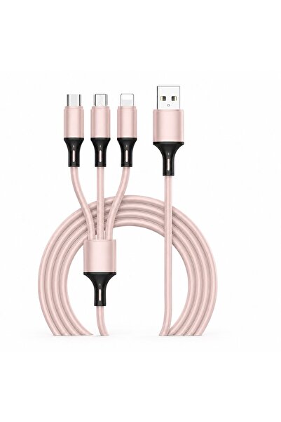 Flippy Cablu de Date si Incarcare 3 in 1, Flippy, 3A, Silicon Lichid, Type-C,...