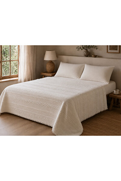 Ma Violette %100 pamuk çift kişilik pike takımı (50x70 2 adet yastık kılıfı-l...