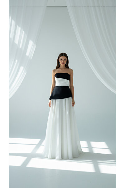 holie dress STRAPLEZ PEPLUM DETAYLI ABİYE ELBİSE UZUN MEZUNİYET DAVET NİŞAN E...