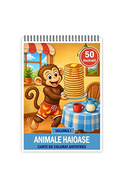 Legendary Gifts Carte de colorat, 50 de ilustrații Animalute Haioase, 106 pag...