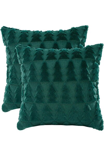 Tosleo Set de 2 fețe de pernă decorative, 50 x 50 cm, blană sintetică pufoasă...